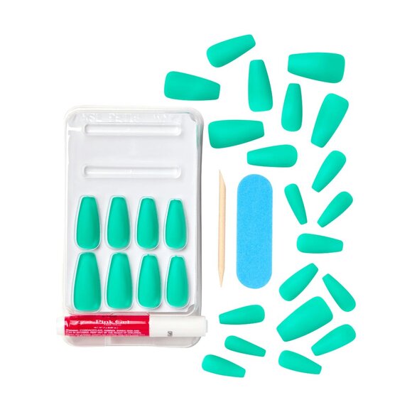 Kiss Gel Fantasy Green Long Length Nails / ST. PATRICK'S DAY - Picture 4 of 8